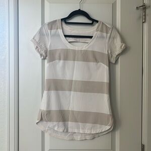 Lululemon cream & white top